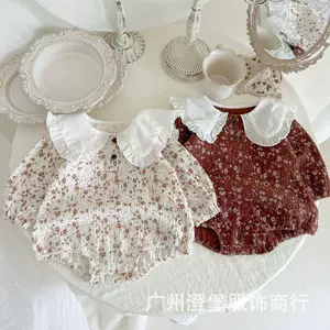 Детская осенняя двухэтажная кукла боди для девочек новая коллекция в западном стиле кукольный воротник цветочный принт