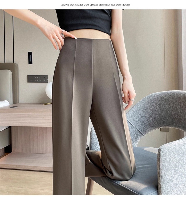 Quần tây nữ cạp cao ống loe vải mỏng mùa hè — Quần dài màu trắng chi tiết 35
