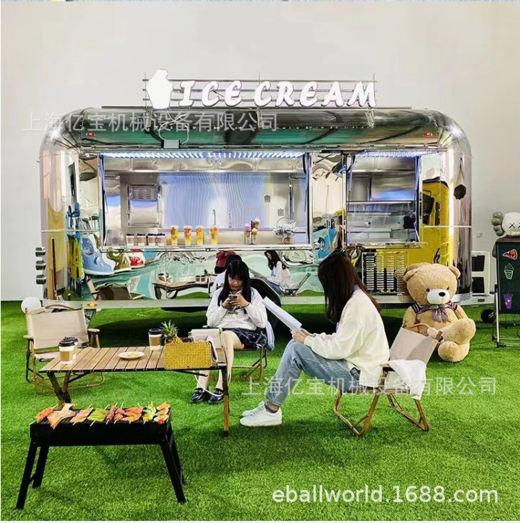 Shanghai factory sales truck milk tea coffee malatang barbecue car snack car mobile shop food kisok