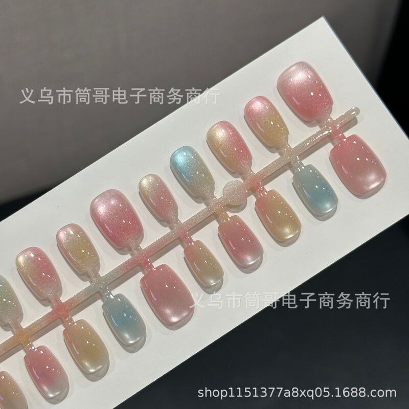 New Rainbow Cat's Eye Wear Armor High-grade Sense Flash Fairy Light Champagne Ins Style Handmade Nail Wear Armor New Rainbow Cat's Eye Wear Armor High-grade Sense Flash Fairy Light Champagne Ins Style Handmade Nail Wear Armor