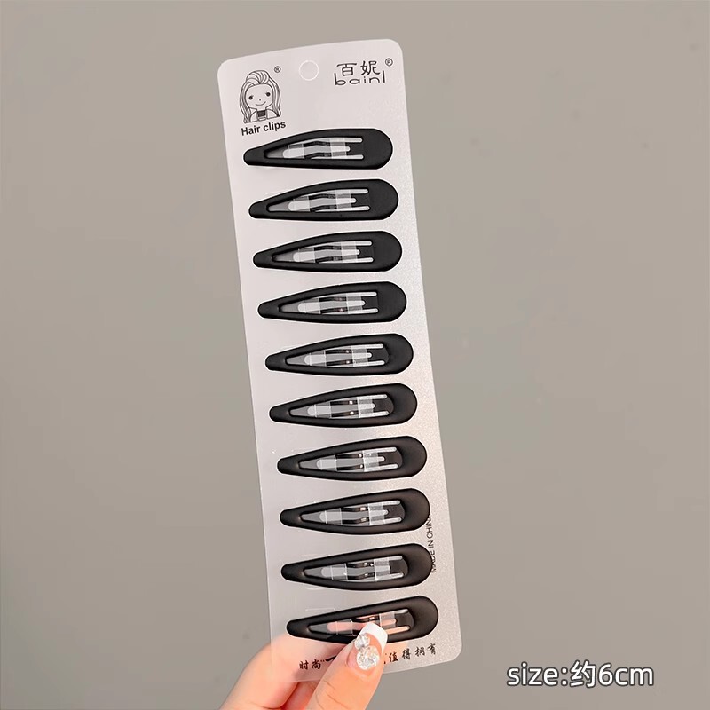 简约黑色磨砂发夹女后脑勺碎发整理神器侧边刘海夹bb夹子头饰发卡|undefined