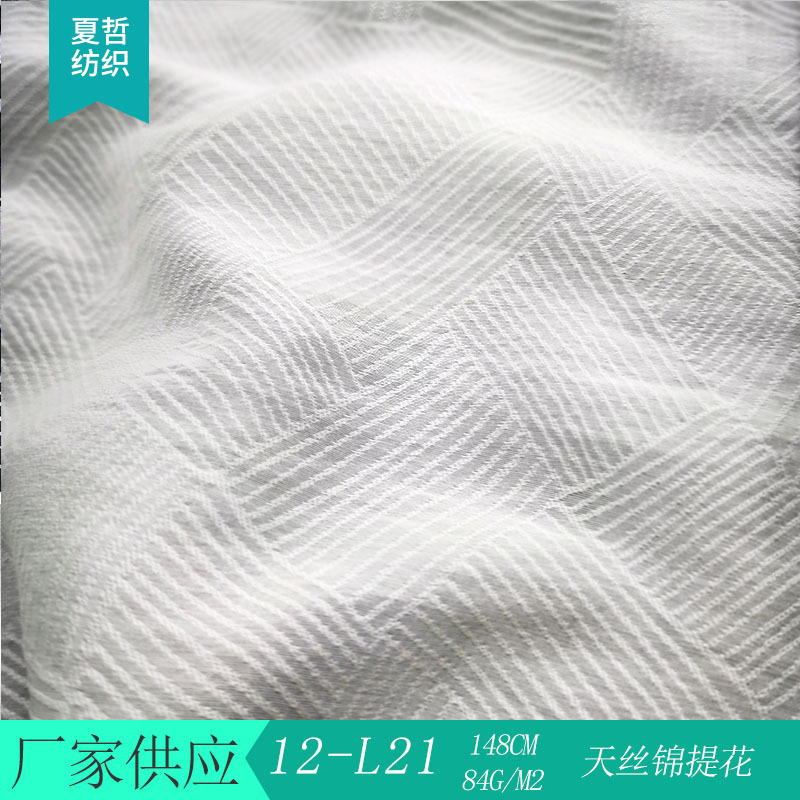 现货ZP12-L18本白天丝锦提花面料 春夏新款衬衫吊带连衣裙等面料