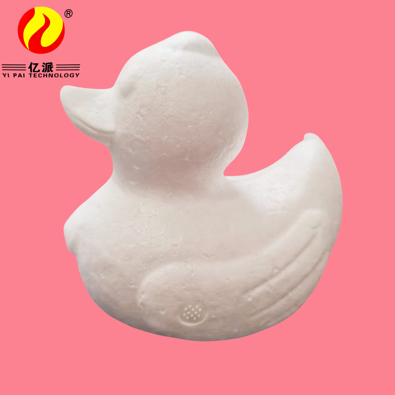 供应泡沫球保丽龙木鸭子9.5cm实心白胚EPS泡沫小动物外贸可爱造型