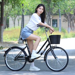 自行车成人26寸24寸男女式免充气大学生复古车通勤车小孩老人代步