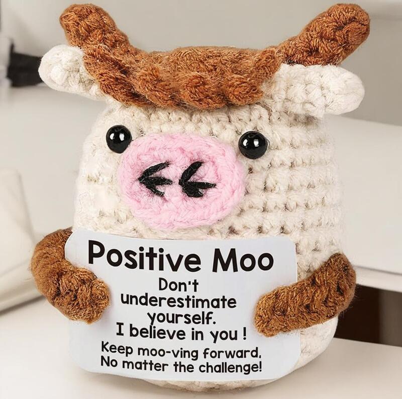 新品跨境亚马逊热销 Crochet Positive ice cream 毛线玩偶励志卡|undefined