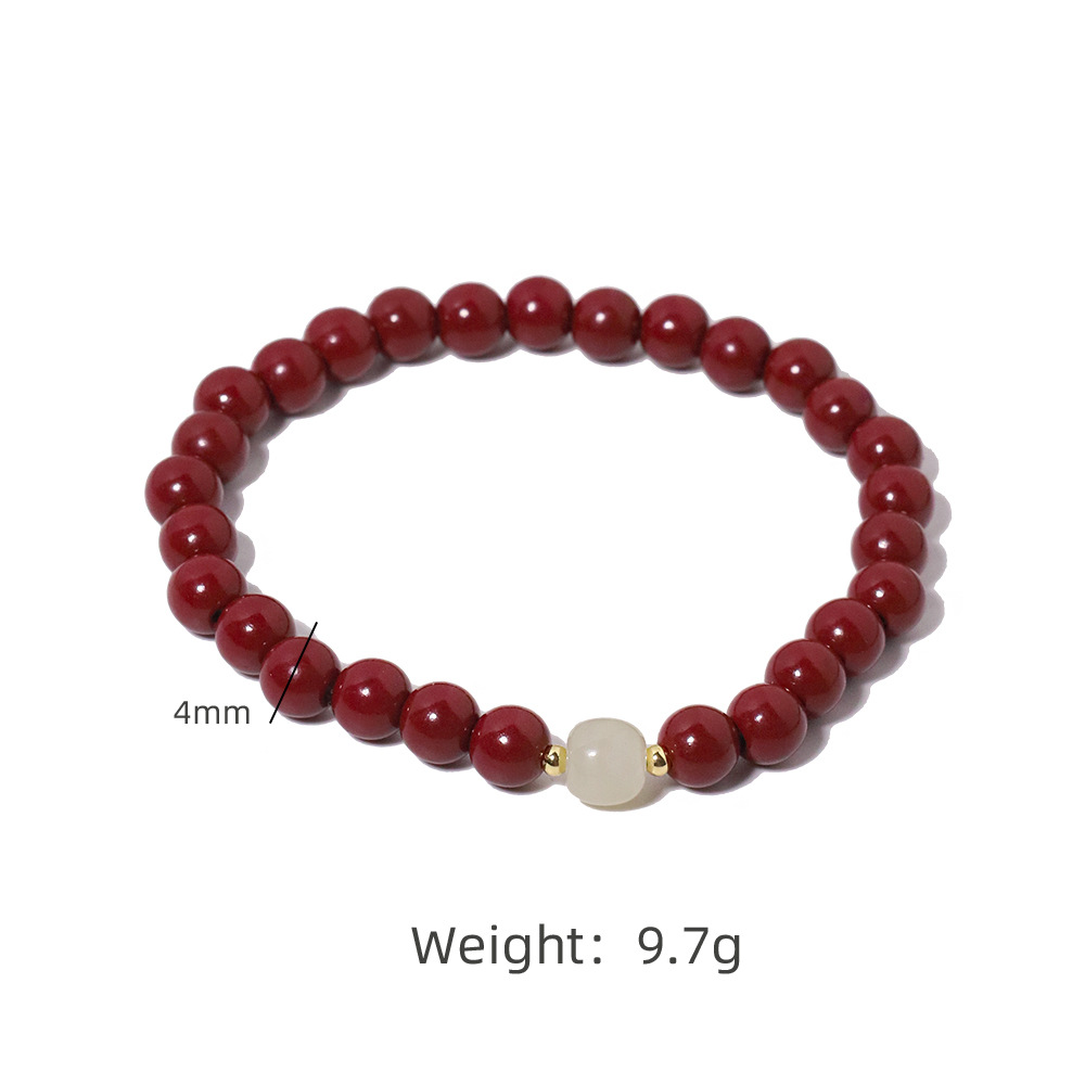 Nuevo estilo chino cinmar jade cuerda elástica cuerdas de mano nicho retrógrado transferencia DIY pareja accesorios de brazalete
