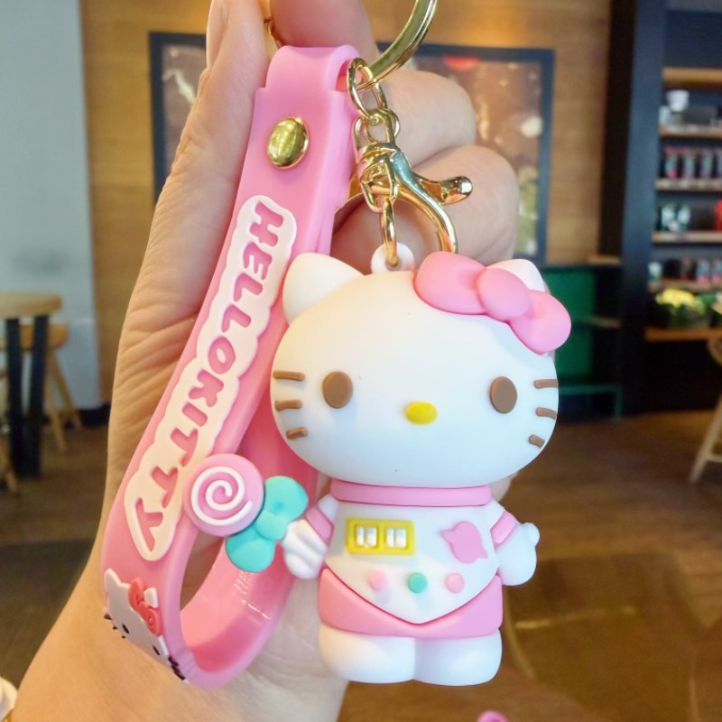 Llavero de Peluche de Gato Kuromi de Sanrio de Tercera Generación, Colgante para Llaves de Coche, Pequeño Regalo para Estudiantes