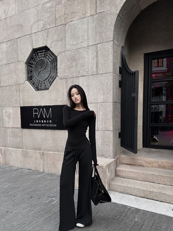 5Werkwen Winter Pants Fleece-Lined Slightly Flared Sweatpants Wide-Waist Ribbed Pants Wide-Leg Pants Straight Pants