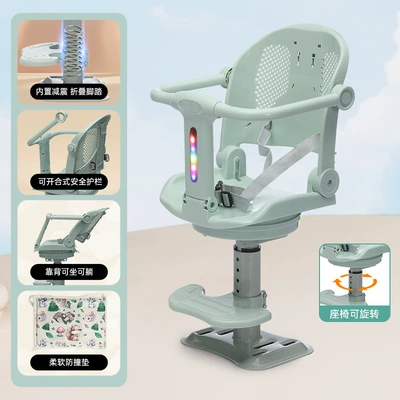 Seat Battery Car Scooter – Electric car child seat - 616-green-rotation-light-music-reclining-rotation