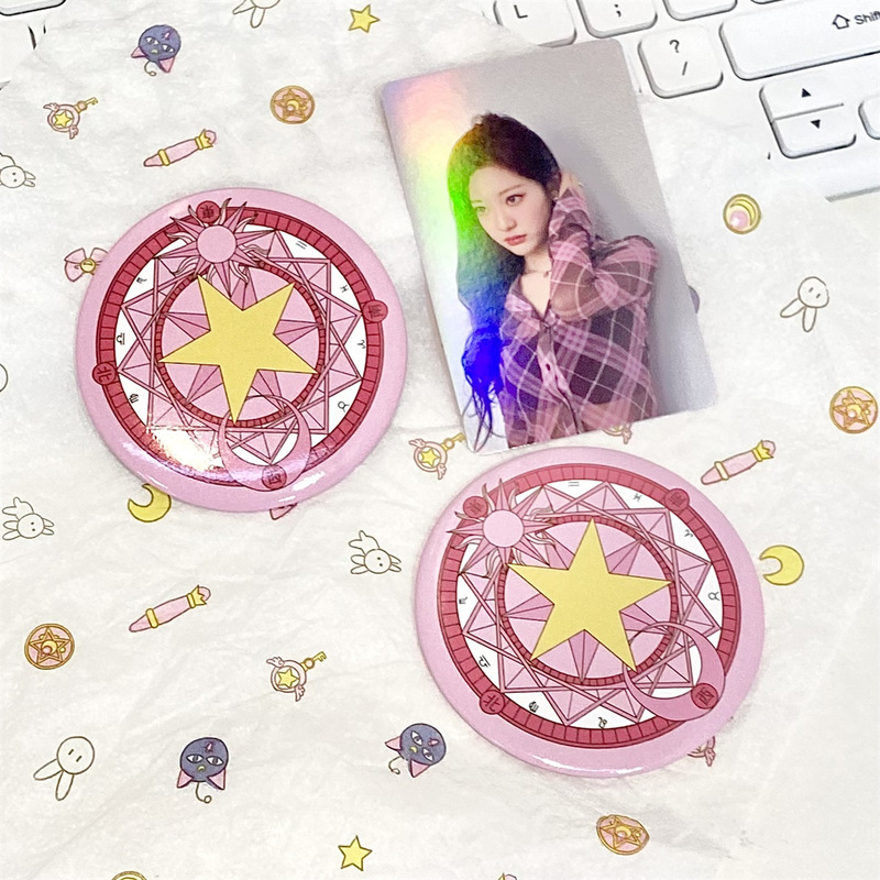 Xiaoying ins style portable portable mirror girls' makeup mirror mini high-grade tinplate creative small round mirror