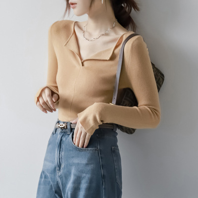 MZOMXL優しい風の上着春秋の新型の優雅な百合の怠惰な風のデザイン感のシンプルなニットの女性の上着