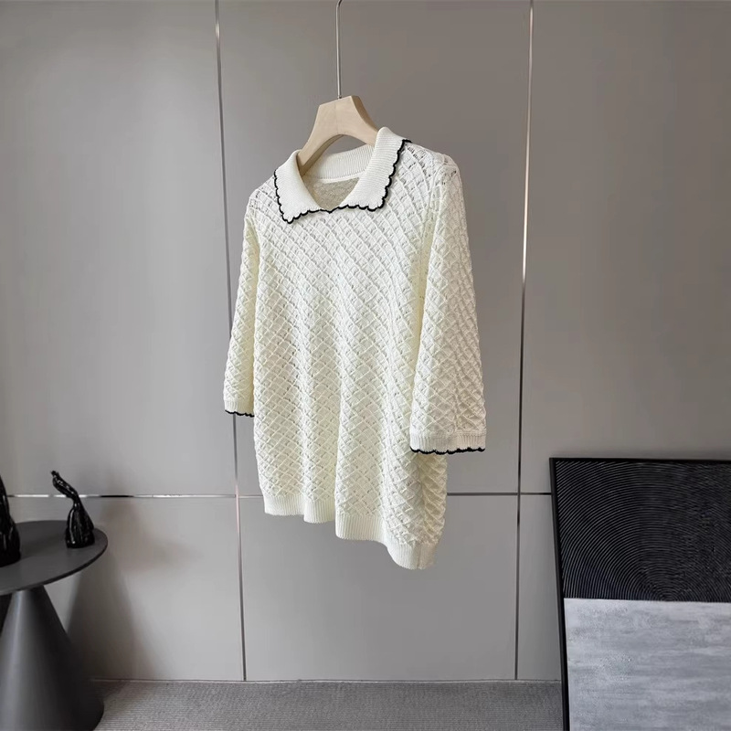 Sweep the Low Score! !~!~禾1596+!~Only This One! Coarse Yarn Color-Blocked Crescent Edge Lapel Knit Sweater for Women. Sweep the Low Score! !~!~禾1596+!~Only This One! Coarse Yarn Color-Blocked Crescent Edge Lapel Knit Sweater for Women.
