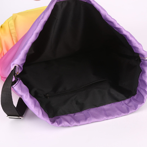 Cross-border new student basketball drawstring backpack nylon casual travel fitness bag can print logo