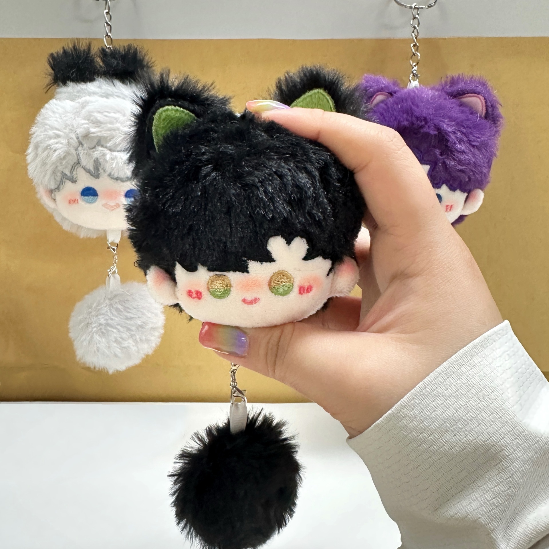 Creative Design Cartoon Cotton Doll Pendant Backpack Keychain Couple Keychain Pendant Plush Doll Gift