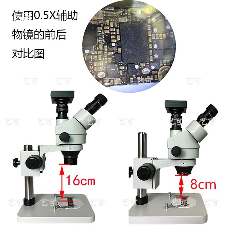 Stereo microscope objective dust-proof telescope telescope reducer 0.50.71XM48 accessories