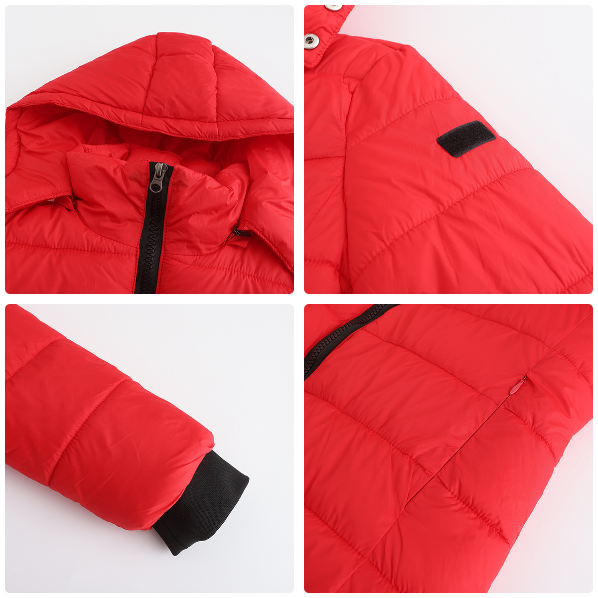 Abrigo de invierno para mujer con capucha extraíble parka impermeable_voghion.com