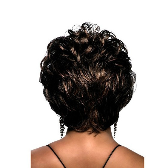 Pelucas de estilo europeo y americano, cabello corto rizado, esponjoso y a la moda, tocados de fibra sintética para mujer, pelucas negras en stock para venta al por mayor, estilo bob.