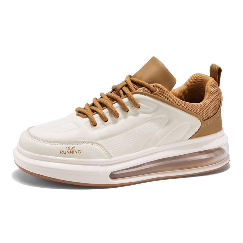 9020 Men's Sneakers Air Cushion Sports Shoes Spring & Fall Low-Cut Leather Lace-Up Full-Length Air Cushion Retro Running Casual Shoes