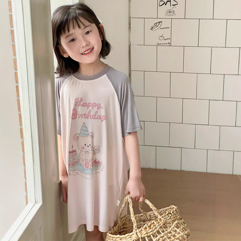Summer Girls Nightdress New Loose Comfortable Casual Sweet dress Women's Cute Home Dress