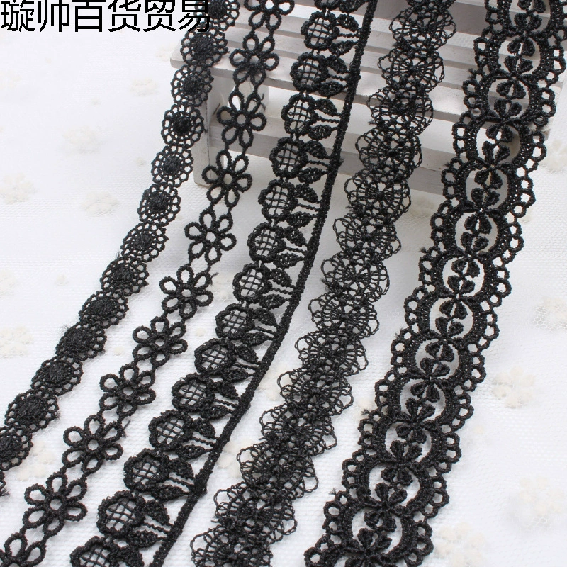 Аксессуары для одежды, украшения одежды, кружевная ткань, водорастворимый черно-белый кружевной материал ручной работы с кисточками своими руками