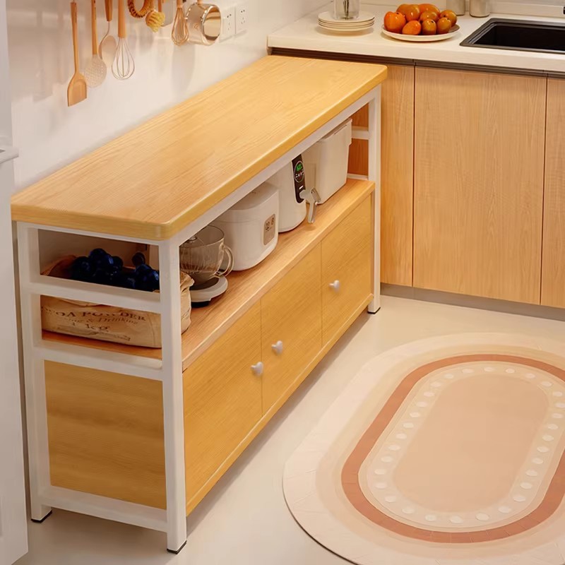 Estante de cocina piso multifuncional multicapa armario de almacenamiento de borde estrecho para uso doméstico contra la pared mesa de trabajo armario de almacenamiento