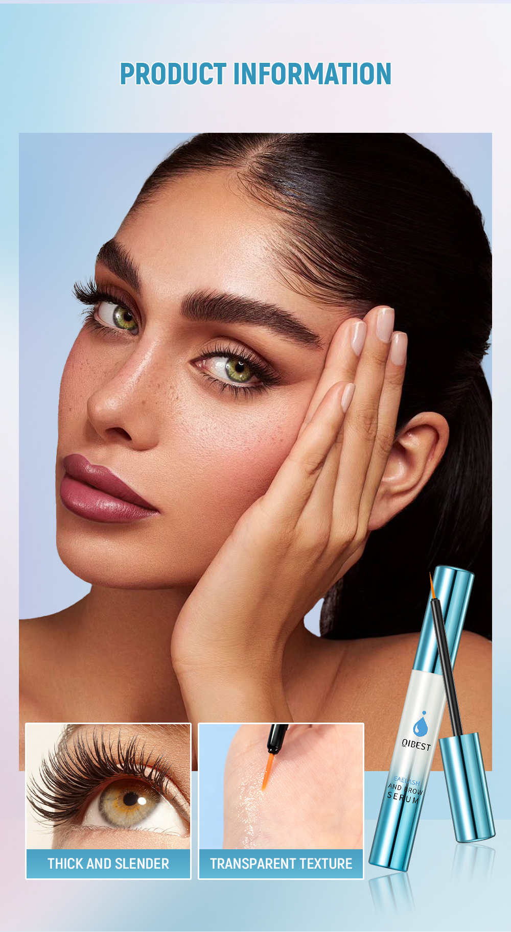 QIBEST Cross-border Best-selling Natural Slimming, Thickening, Curling eyelash and Eyebrow Care Liquid Makeup undefined