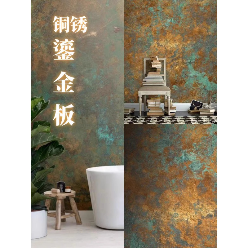 Tablero de porcelana suave dorado piedra blanda piedra flexible Clase A ignífugo e impermeable nuevo material tablero de cemento fondo interior y exterior