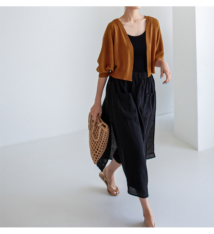 Women's Holiday Daily Simple Style Solid Color Ankle-Length Casual Pants Culottes display picture 12