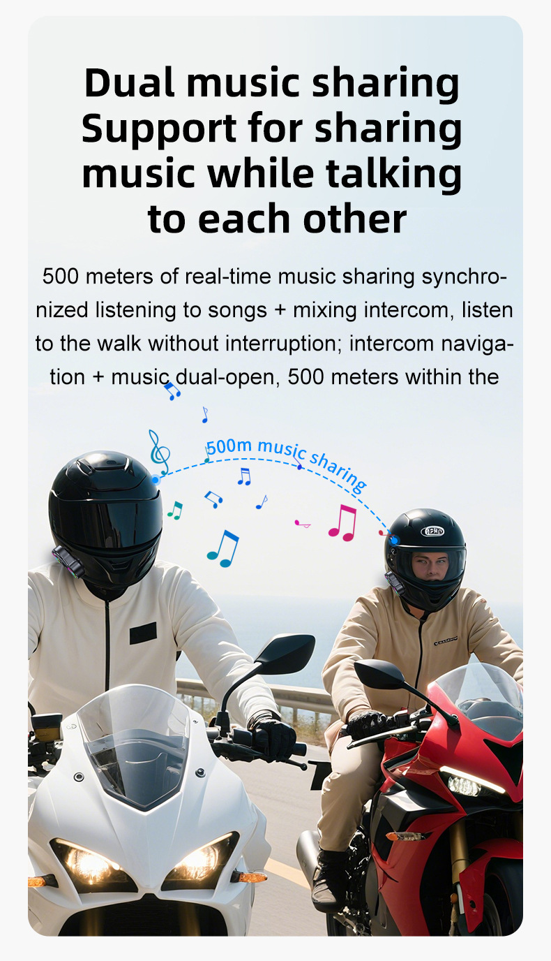 Y13Pro Intercom Helmet Bluetooth Headset Waterproof Noise Reduction Mixing Music Motorcycle Intercom Helmet Headset Factory