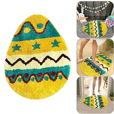 Cartoon Cashmere Material Simple Bathroom Absorbent Non-Slip Foot Mat Toilet Decoration Dirty Resistant Foot Mat for in stock Hair