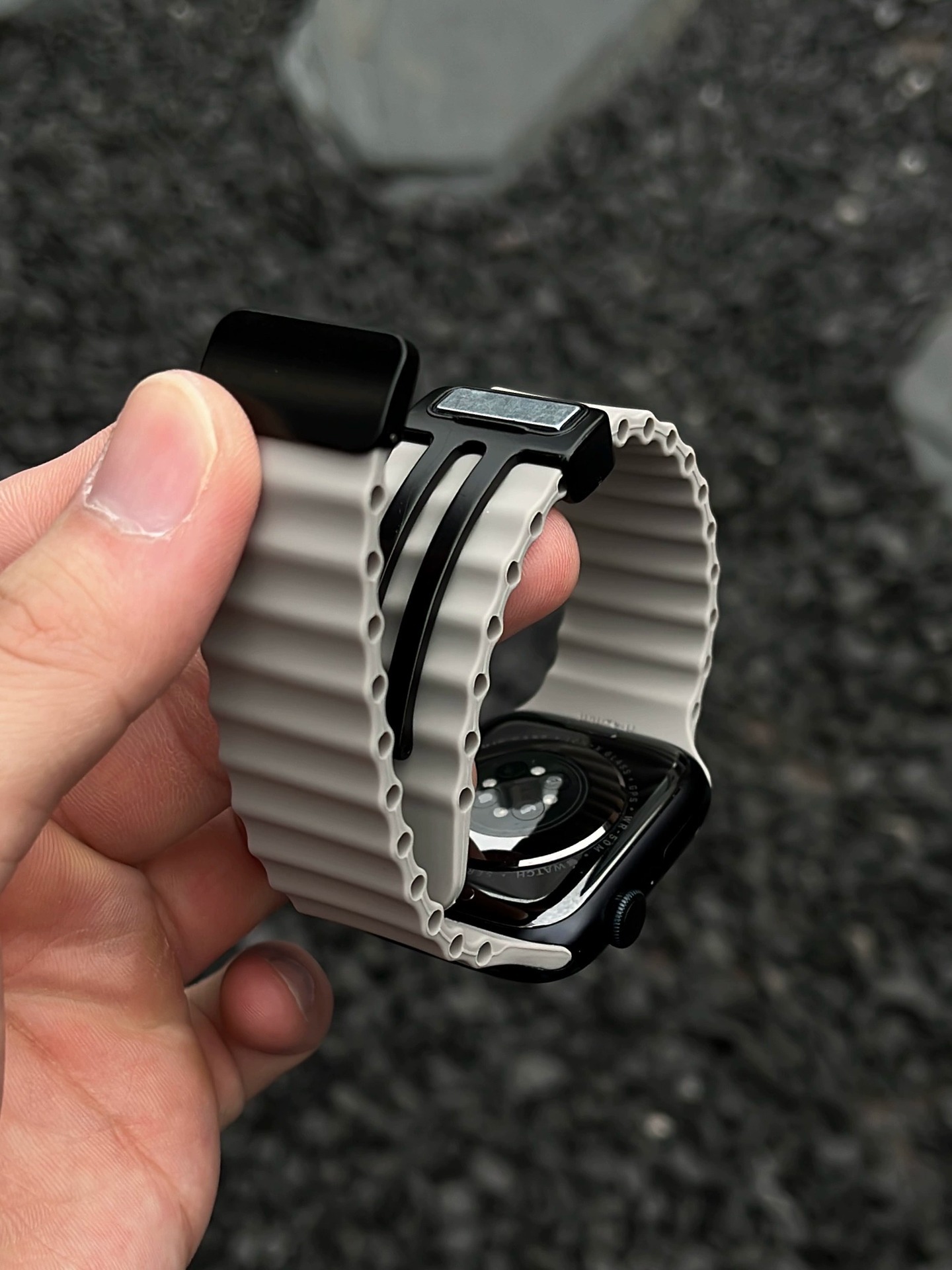 30g Weight Silica Gel Strap Material Watch Strap Classification Silica Gel Material Stripe, Ocean, Apple Pattern Casual, Simple Style Style Casual Simple Style Stripe Ocean Apple Silica Gel Watch Strap 5