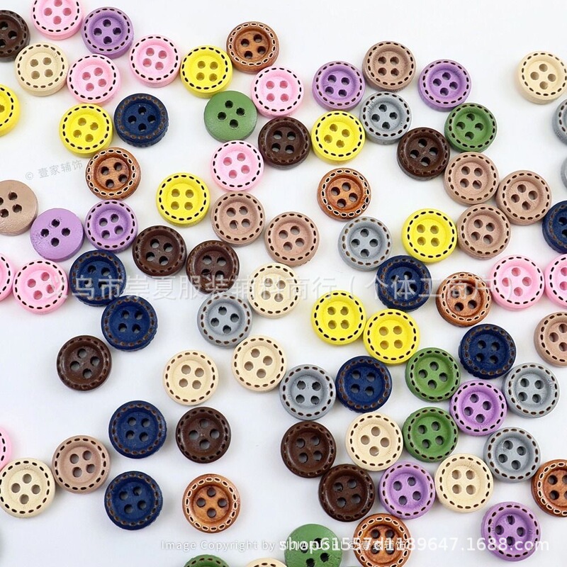 Factory Direct Delivery Four-Hole Wooden Shirt Buttons Wholesale Children's Cartoon Print DIY Four-Eye Wooden Buttons Factory Direct Delivery Four-Hole Wooden Shirt Buttons Wholesale Children's Cartoon Print DIY Four-Eye Wooden Buttons
