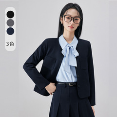 春秋短款小西服外套女工作服OL通勤面试销售小个子职业装女套裙