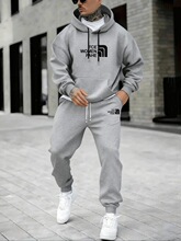 E 33460 Men's Fleece Hoodie Sweatshirt Set ӡ��������װ
