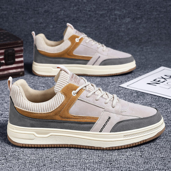 Men's shoes fall 2023 new low-top board shoes men's Korean-style fashionable all-match thick-soled wear-resistant sports casual fashionable shoes