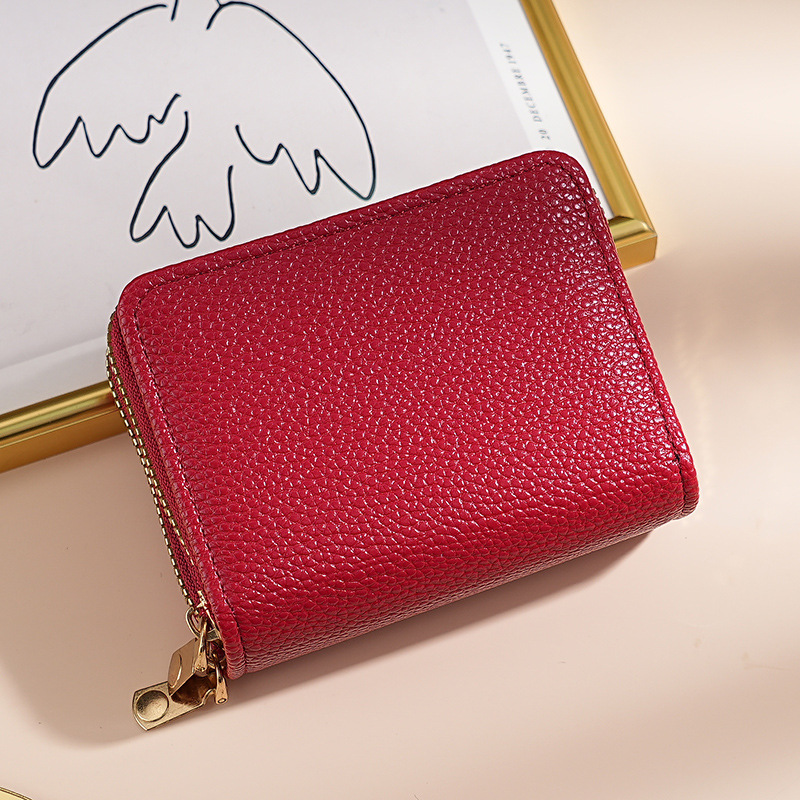 Bolso de tarjeta de órgano con doble cremallera para mujer transfronteriza Gypsophila Juego de tarjeta flash Bolso de tarjeta múltiple Bolso de mujer de moda