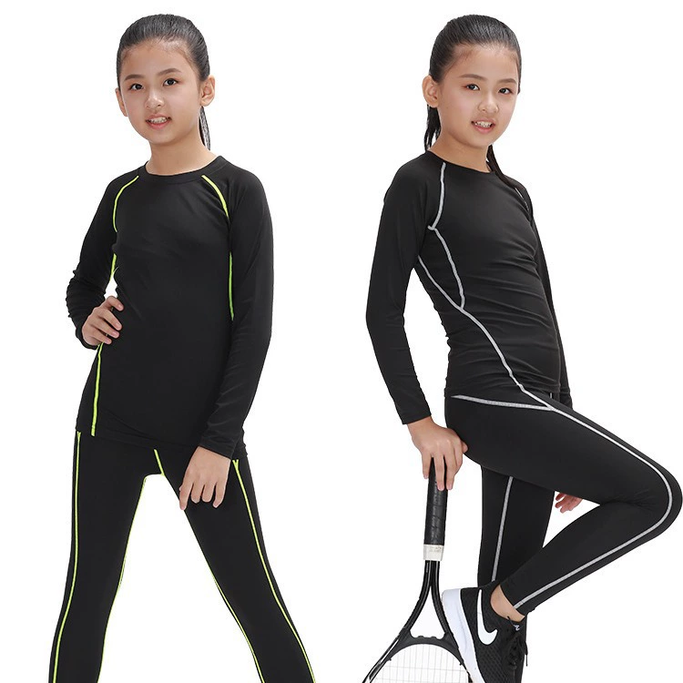 Детские спортивные лыжные быстрые сухие leggings для баскетбола, зимний комплект для тренировок для мальчиков, плотные, для бега
