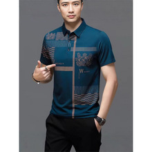 2025扣子新款3D数码时尚跨境欧美男装翻领时尚修身男士t恤