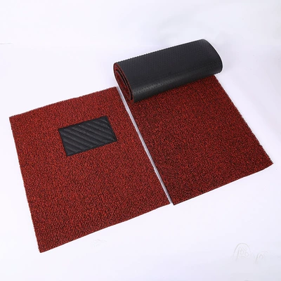 PVC nail bottom non-slip wire ring foot pad 20mm car universal foot pad main driving hot melt wire single piece foot pad multi-color (Universal Foot Pad) - black-red-20mm-thick-complete-vehicle-set-driver-passenger-rear-row