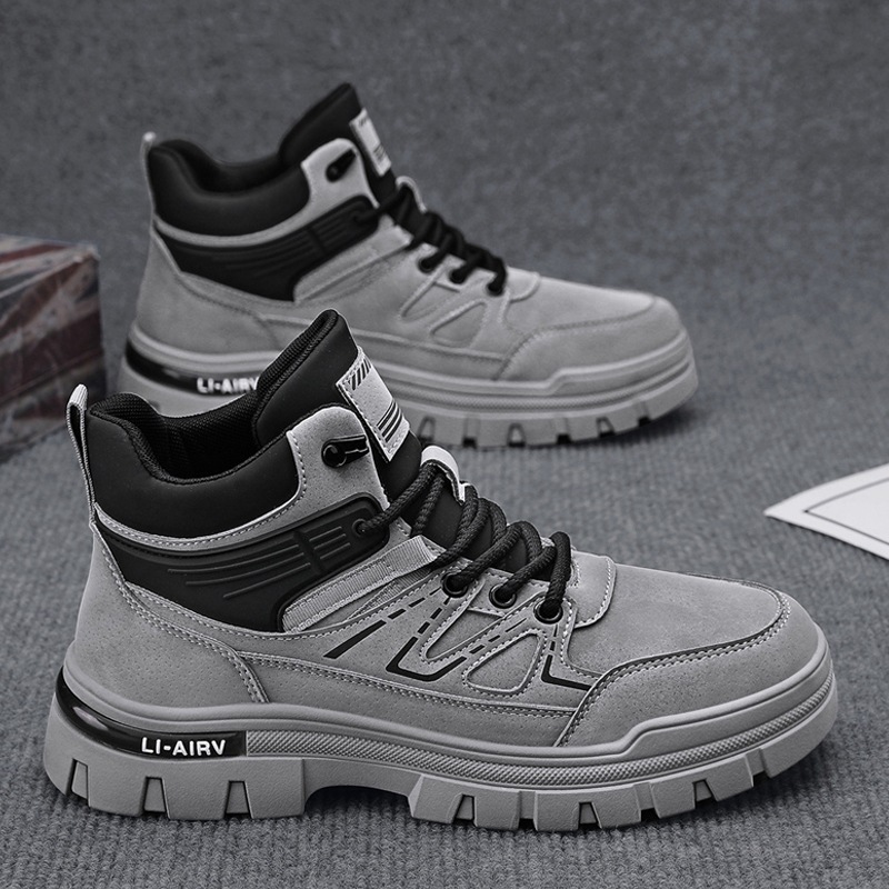 Botas de cuero para hombres botas Martin casuales otoño invierno 2025 zapatos de alto nivel para hombres herramientas zapatos de motocicleta para hombres zapatos de moda