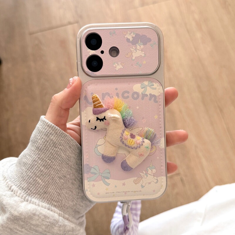 Three-Dimensional Unicorn Suitable for Iphone17Promax Apple Mobile Phone Case Female 16Pro Protective Cover 14/15 Creative Three-Dimensional Unicorn Suitable for Iphone17Promax Apple Mobile Phone Case Female 16Pro Protective Cover 14/15 Creative