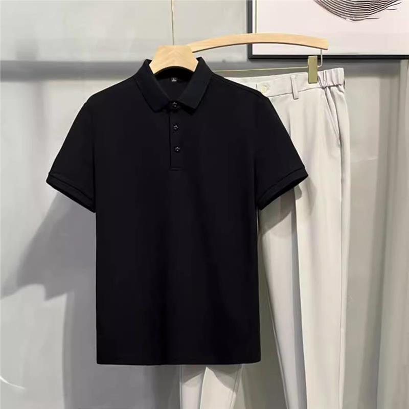 外贸专供纯色短袖POLO衫男士2025新款夏装商务休闲上衣宽松半袖翻|undefined