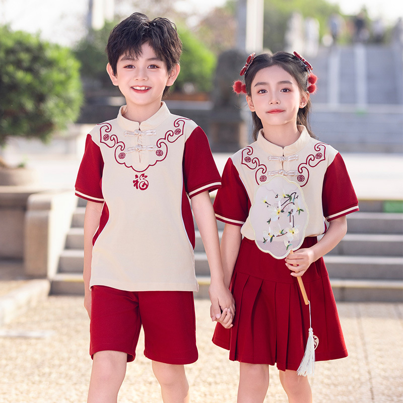 六一兒童古裝漢服演出服大班畢業國學服小學生三字經詩歌服中國風