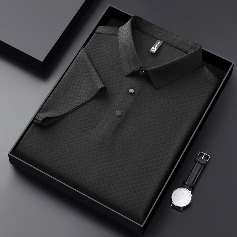 Polo da uomo a maniche corte camicia casual con colletto_voghion.com