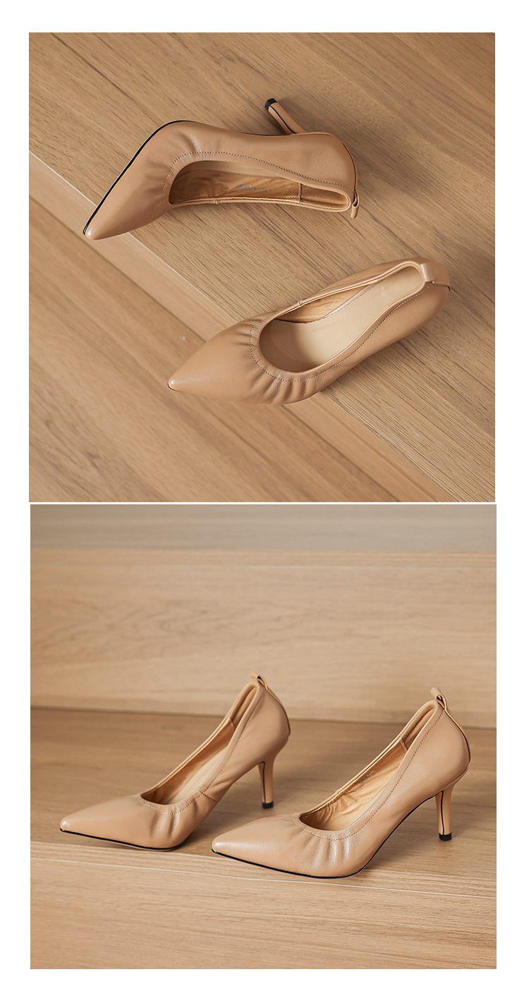 Giày cao gót nữ mũi nhọn gót 5–7 cm da mềm công sở — Nâu caramel 5cm, Đen 5cm, Nâu caramel 7cm, Màu nude 5cm chi tiết 21