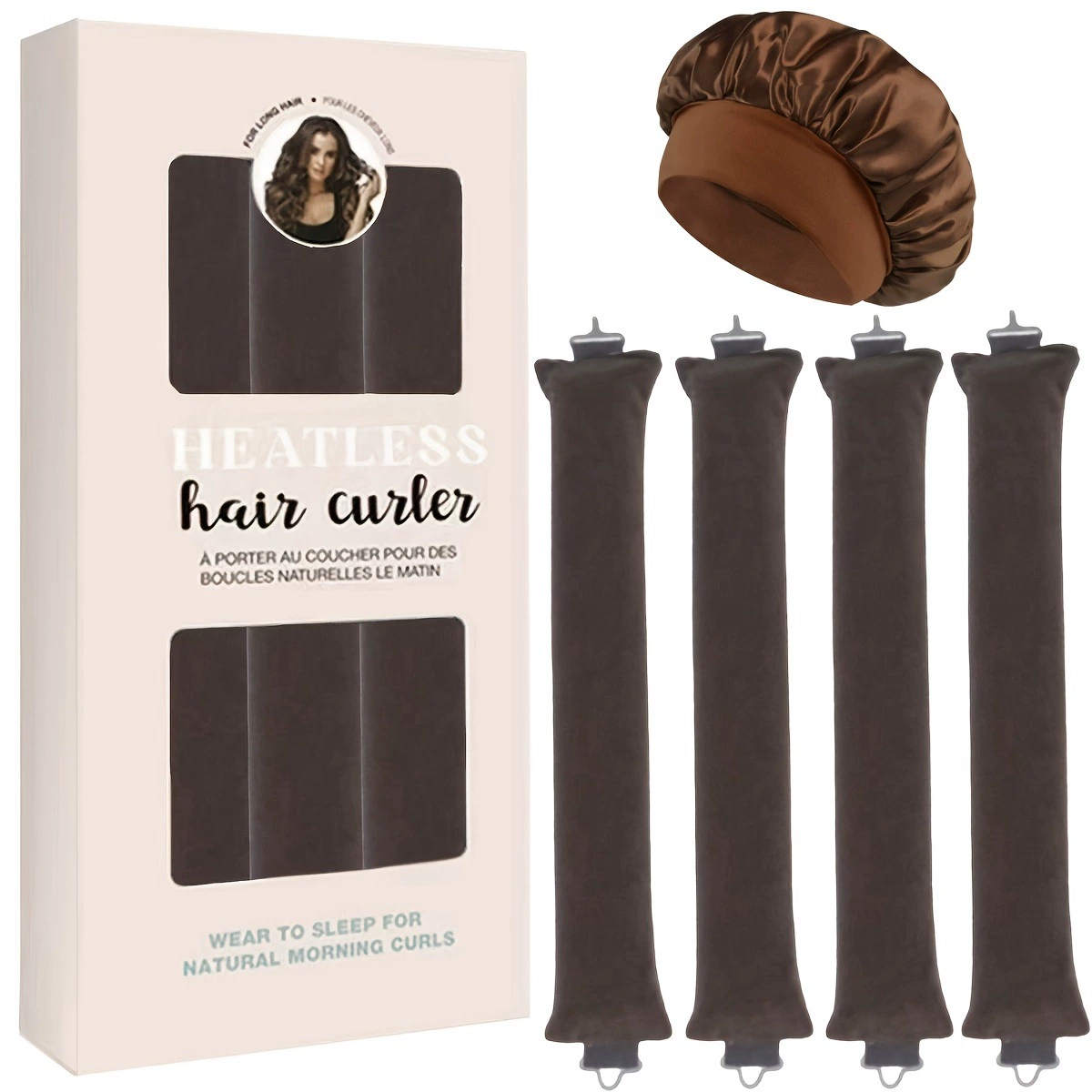 3-hook velvet hair curlers, big-wave sleep rollers set, multi-piece plush curling rods