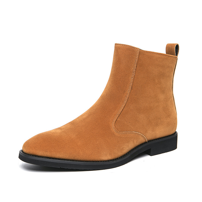 Nuevo otoño y invierno transfronterizos de hombre botas de cuero anti-chelsea británicas casuales de alta moda europeas y americanas botas de cuero con cremallera para hombre image 6