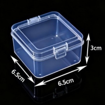 Caja de Plástico Transparente Pequeña Cuadrada para Joyería, Caja para Auriculares, Caja Pequeña para Accesorios, Mini Caja para Pendientes, Caja de Almacenamiento Portátil de Fabricante
