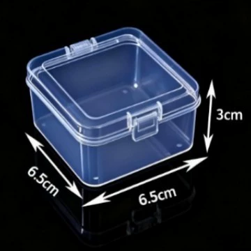 Transparent Plastic Storage Box for Earrings & Small Accessories, multiple square sizes 3.5–12.5 cm