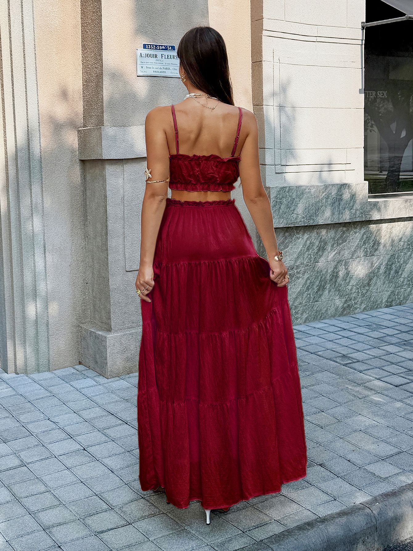 Women's Clothing Elegant European And American Style Strapless Dress Set For Women Spring Summer Vacation Fashion_ecoleips.com